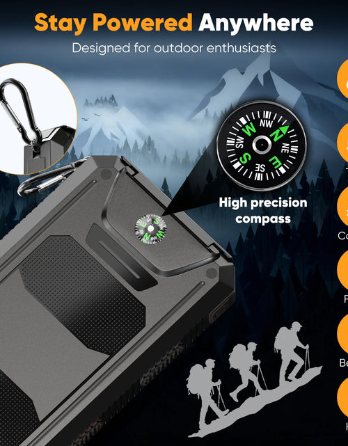 Load image into Gallery viewer, 20000Mah Portable Power Bank Solar Charger for Cell Phone and Android, Solar Phone Chargers with Dual 5V USB Ports and 2 Led Flashlight
