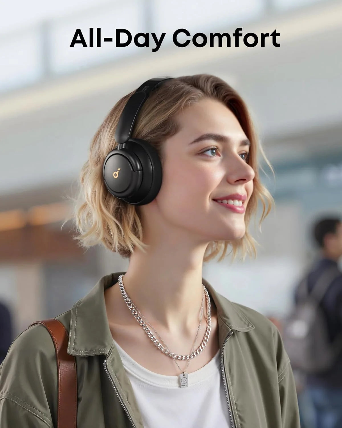 Q30 Hybrid Active Noise Cancelling Headphones, 50H Playtime, Hi-Res Audio, Custom EQ, Bluetooth Multipoint