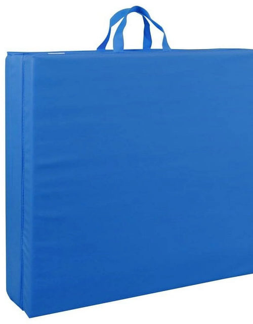 Load image into Gallery viewer, 6' X 2' Exercise Tri-Fold Gym Mat,Aerobics Yoga Workout Tumbling Mats for Home Gym Flooring with Carry Handles for Gymnastics, Stretching, Martial Arts-Blue
