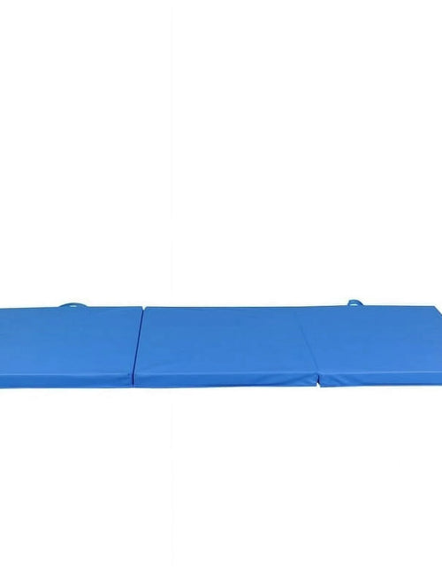 Load image into Gallery viewer, 6' X 2' Exercise Tri-Fold Gym Mat,Aerobics Yoga Workout Tumbling Mats for Home Gym Flooring with Carry Handles for Gymnastics, Stretching, Martial Arts-Blue
