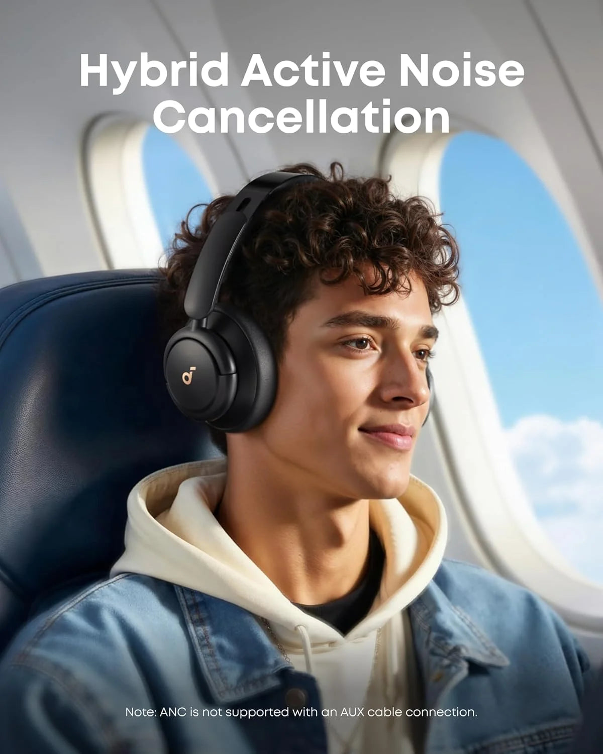 Q30 Hybrid Active Noise Cancelling Headphones, 50H Playtime, Hi-Res Audio, Custom EQ, Bluetooth Multipoint