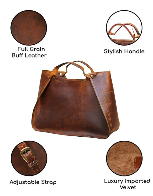 Load image into Gallery viewer, Genuine Leather Purse Travel Handbag Designer Shoulder Tote Bag for Women
