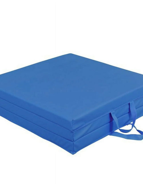 Load image into Gallery viewer, 6' X 2' Exercise Tri-Fold Gym Mat,Aerobics Yoga Workout Tumbling Mats for Home Gym Flooring with Carry Handles for Gymnastics, Stretching, Martial Arts-Blue
